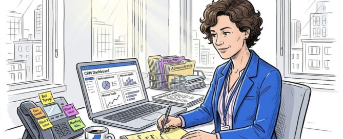 In een druk kantoor houdt de salesmanager nauwgezet bij welke leads er binnenkomen en hoe ze opgevolgd worden.