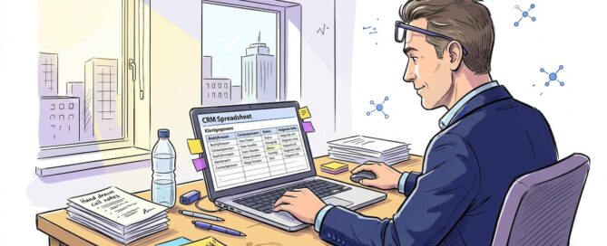 De manager past de opvolgstrategie in het CRM-systeem van het kantoor aan.