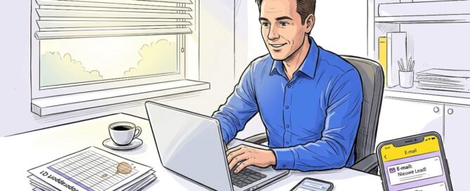 Een marketeer die kritisch kijkt naar de afleverbaarheid van B2B e-mails