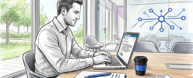 Commercieel medewerker die een persoonlijk bericht via LinkedIn verstuurt