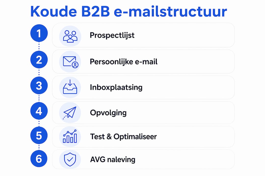 Infographic: zes praktische stappen voor een effectieve koude B2B e-mail