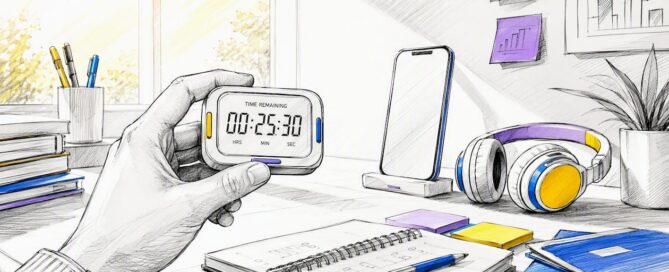 Een hand die een smartphone vasthoudt, met op de achtergrond een onscherp dashboard.
