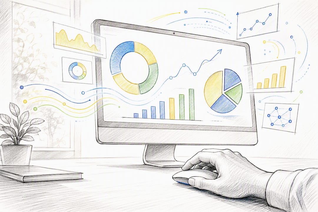 Hand die interactie heeft bij een geautomatiseerd verkoopdashboard